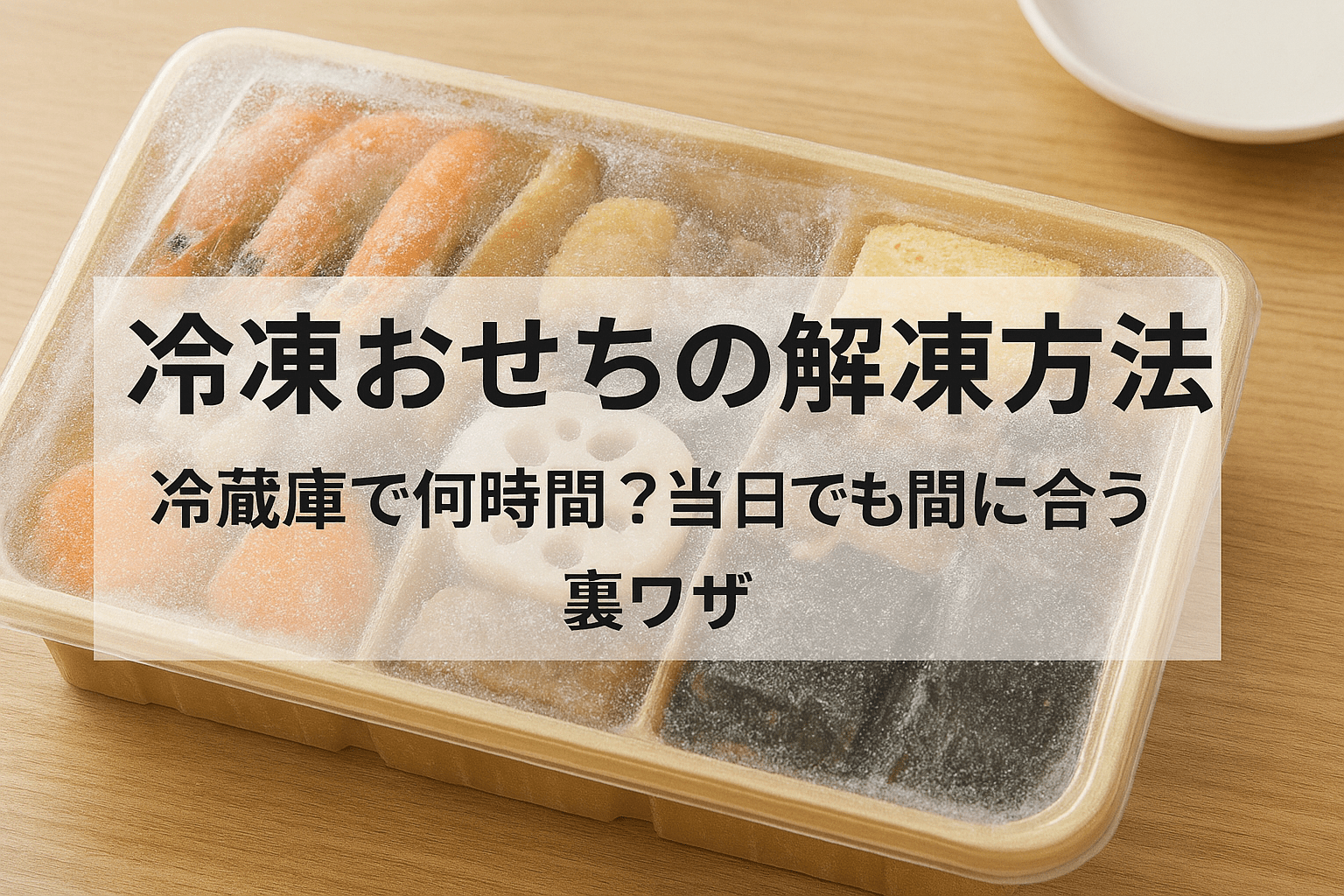 冷凍おせちの解凍方法｜冷蔵庫で何時間？当日でも間に合う裏ワザ